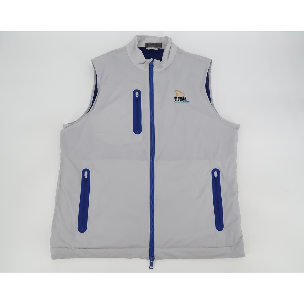 G/FORE Fleece Full‎ Zip Golf Vest Mens XL Gray Blue Tiburon Naples G4MS22O16